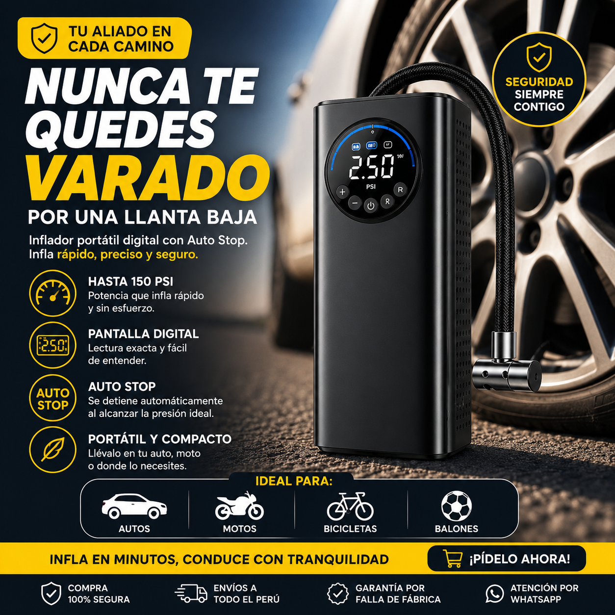 🚗 Nunca Vuelvas A Quedarte Varado Por Una Llanta Baja