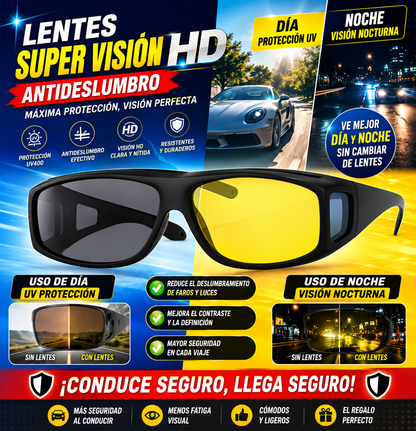 Lentes Super Visión HD Antideslumbrantes Día y Noche